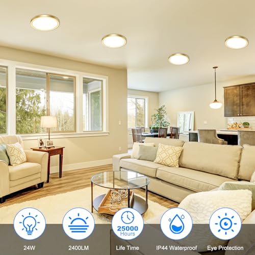 7 Inch LED Ceiling Light Gold (2 Count)