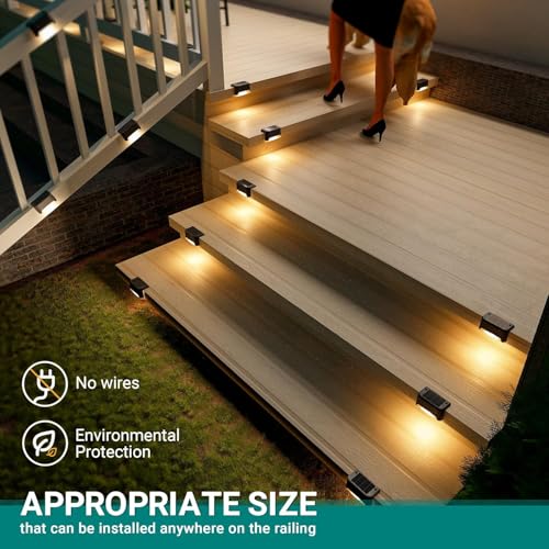 Solar Deck Lights Outdoor Waterproof LED 12 Pack (12 Count)