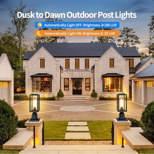 Dusk to Dawn Outdoor Post Lights 2 Packs