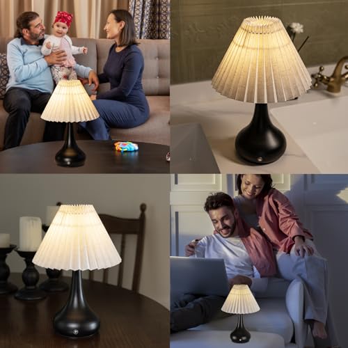 Pleated Cordless Table Lamp