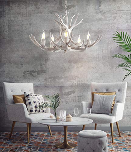 Eldora 5 Light Resin Antler Chandelier 30"