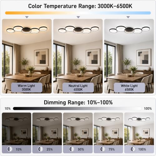 39.37 Inch Modern LED Ceiling Light Fixture
