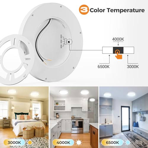 6 Pack LED Flush Mount Ceiling Light Fixture (6 Count)