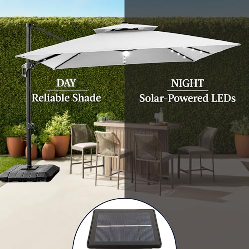 12x12ft LED Cantilever Patio Umbrella w
