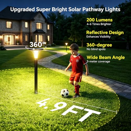 29" Tall Solar Pathway Lights Outdoor Waterproof (4 Count)