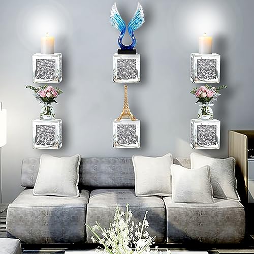 Set of 2 Crystal Crush Diamond Candle Sconces (2 Count)
