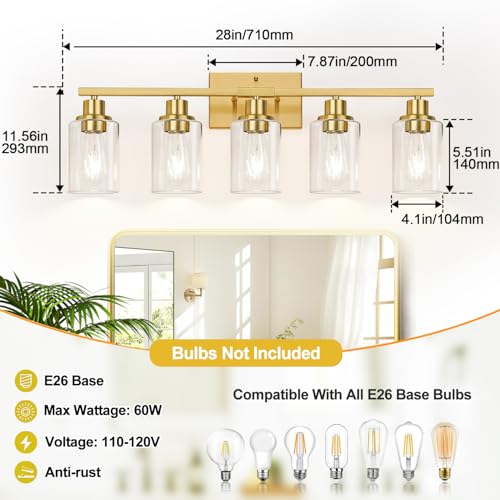5 Light Bathroom Light Fixtures