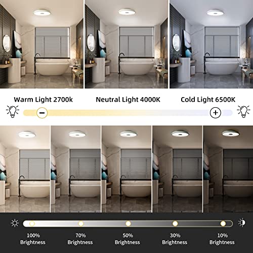 Smart Waterproof LED Flush Mount Ceiling Light Fixture