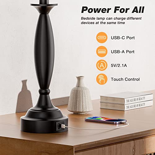 Bedroom Lamps for Nightstand (2 Count)