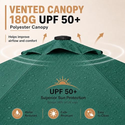 9FT Solar Patio Umbrella w