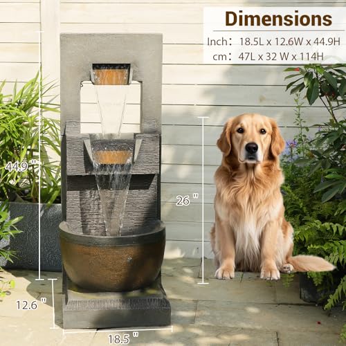 39H Modern Outdoor Water Fountain with LED Light