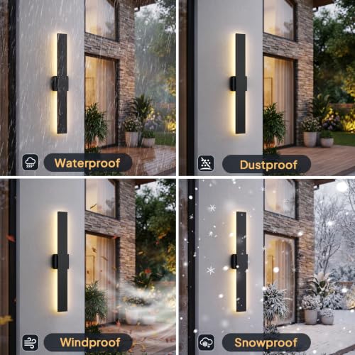 2 Pack LED Outdoor Wall Sconce Dimmable (31.5in)