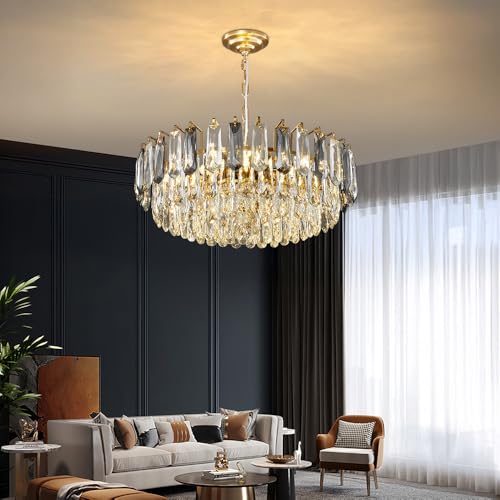 23.6" Modern Crystal Chandelier Gold 3
