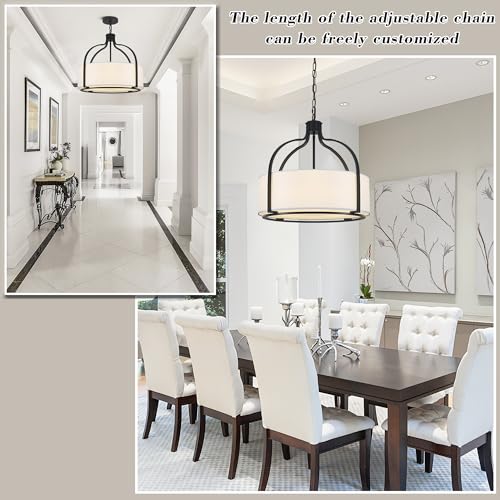 20.5" Black Drum Chandelier