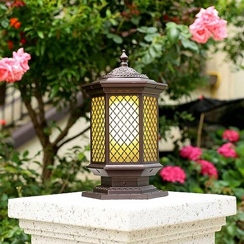 Waterproof Ip54 Post Light Fixture Vintage Outdoor Pillar Light Lawn Lamp Street Light Post Cap Light for Villaswalled Gardens Square Fence Outdoor Column Lamp