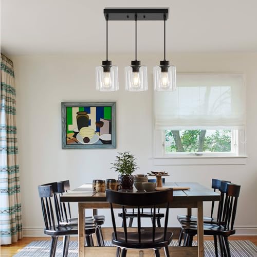 3 Light Black Pendant Light Kitchen Island Dinning Room