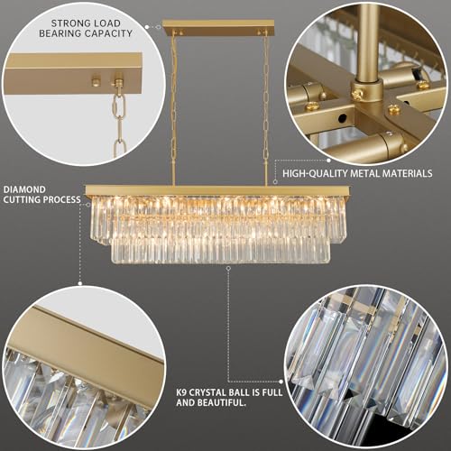Gold Crystal Chandeliers for Dining Room