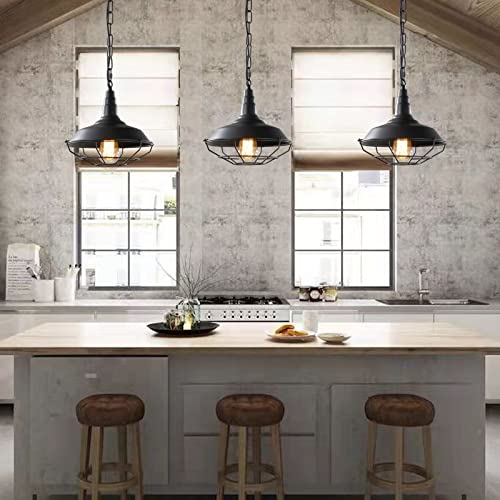 Industrial Pendant Lights 2 Pack Farmhouse Pendant Lights with Adjustable Chain (2 count)
