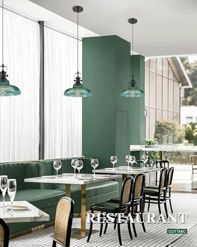 Green Glass Pendant Lights Kitchen Island (2 Count)