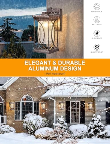 Oil Rubbed Bronze Outdoor Sconce Dusk to Dawn Exterior Light Fixtures Wall Mount Porch Light Modern Outdoor Wall Light Aluminum with Crack