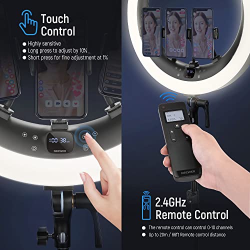 Ring Light RP19H 19 Inch with Tripod Stand 3 Phone Holders