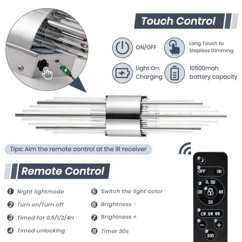Battery Operated Wall Sconce Set of 2 (2 Count)