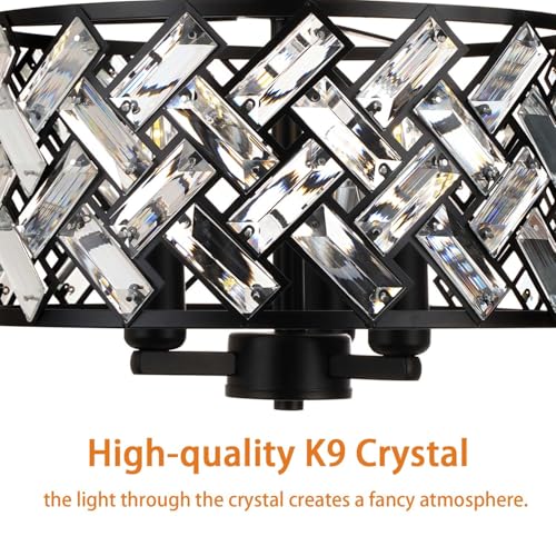 Black Crystal Ceiling Light