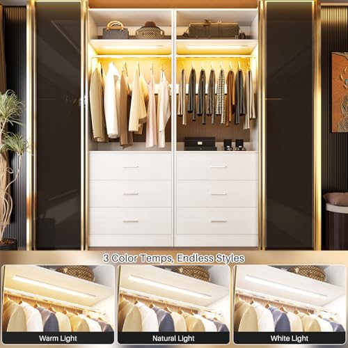 Freestanding Closet Systems with 2 Motion Sensor LED Lights