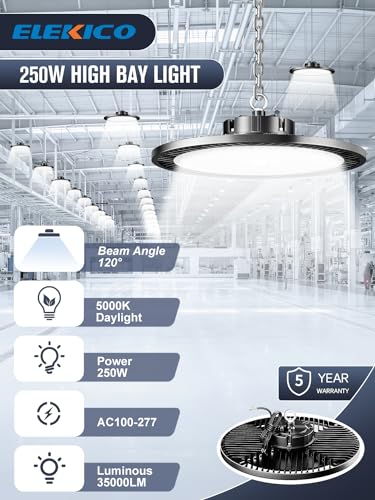 Commercial grade 37500LM 250W High Bay Led Shop Light For Shop Garage Barn (2 Count)