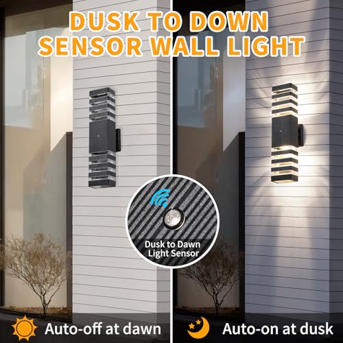 18.3 in Dusk to Dawn Outdoor Lighting Exterior Light Fixtures (2 Count)