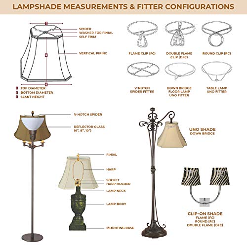 BS-754-16AGL Bottom Scallop Gather Pleat Basic Lamp Shade, 8 x 16 x 13, Antique Gold