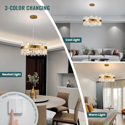Modern Crystal Chandelier Luxury Raindrop Chandelier D19.7''