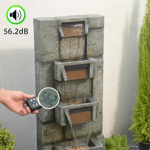 Outdoor Waterfall Fountain with LED Lights