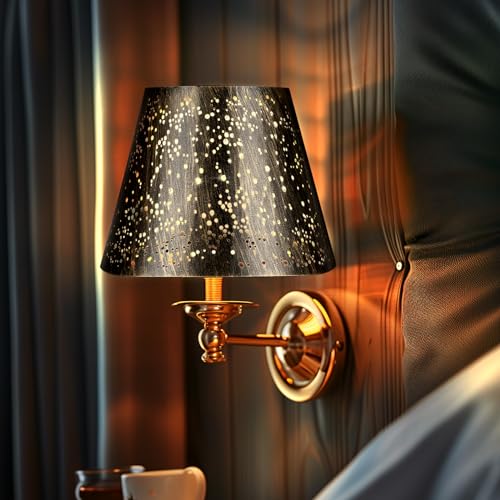 Etched Starlight Metal Lamp Shade set of 2
