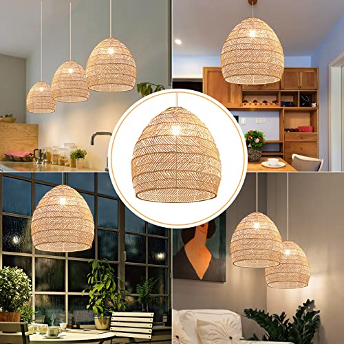 1 Light Rattan Woven Pendant Light Shades
