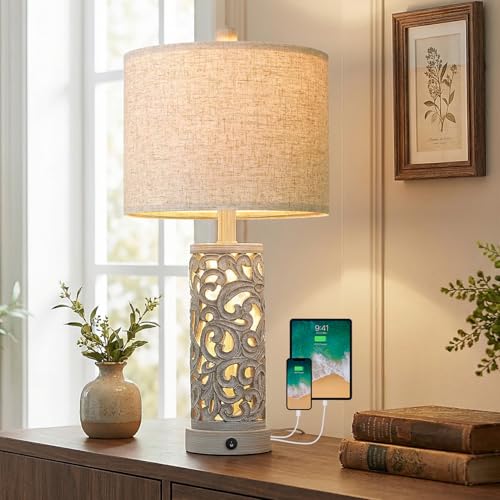22'' Farmhouse Table Lamp for Living Room