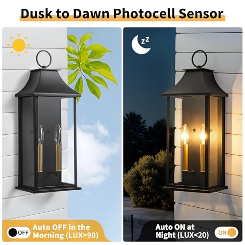 20.6" Large Dusk to Dawn Outdoor Wall Light