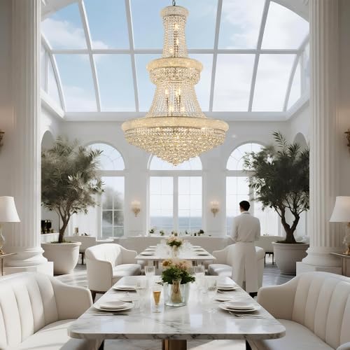 32" W 27 Light Luxury Foyer Chandeliers