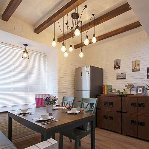 8 Arm Spider Light Fixture Industrial DIY Chandelier Pendant Lamp