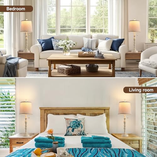 Lamps for Living Room Modern Farmhouse Table Lamp Bedside Reading Lamps Set of 2 Night Stands Bedroom Night Lamp (2 Count)
