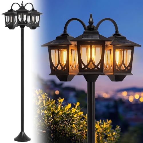 3 Head Solar Lamp Post Light
