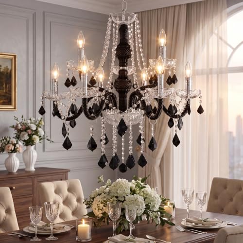 Saint Mossi Black and Clear Crystal Chandelier