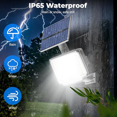 318 LED Solar Motion Lights Outdoor Waterproof with 16.4 FT Cable (2 Count)