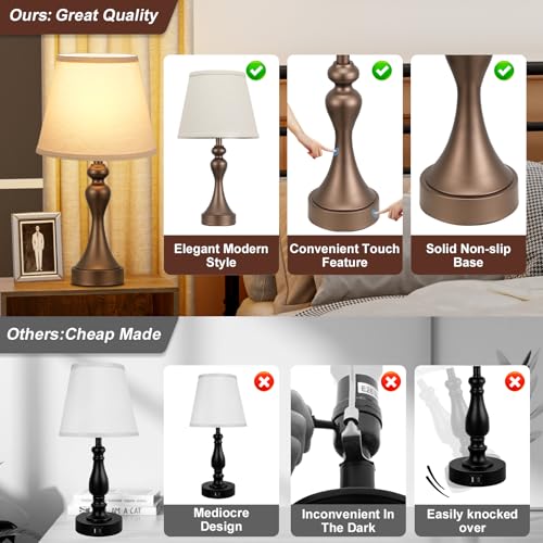 Touch Lamps for Nightstand (2 Count)