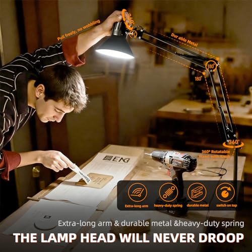 Black Desk Lamp with Clamp