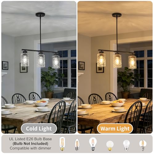 Hammered Glass Dining Room Light Fixture