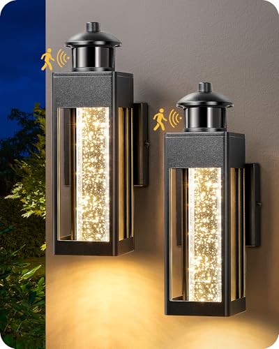 2 Pack Motion Sensor Dusk to Dawn LED Outdoor Wall Lights Fixtures (2 Count)