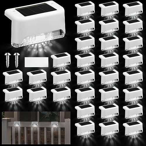 32 Pcs Solar Deck Step Lights Outdoor