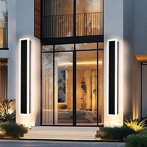 2 Pack 40in Outdoor Wall Light LED Long Wall Sconce Black (2 Count)