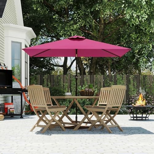 6.5' x 10' Rectangular Patio Umbrella Large Outdoor Market Umbrella w